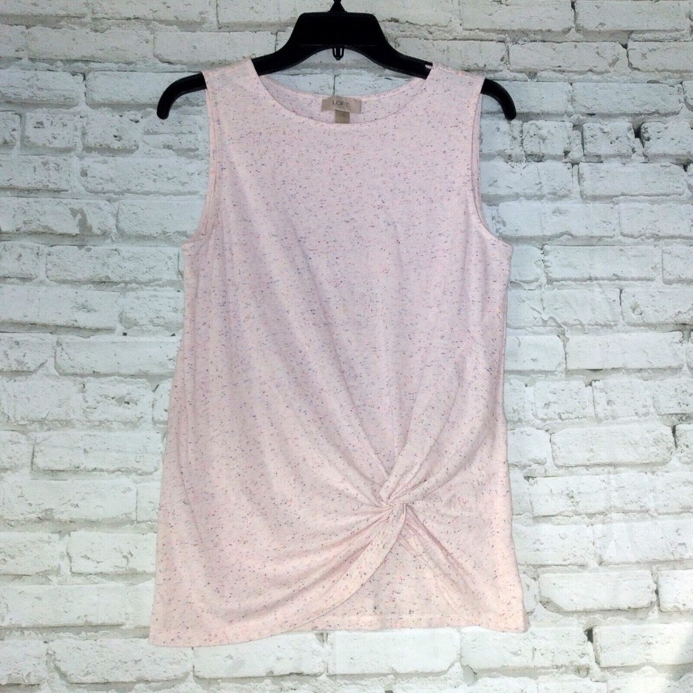 LOFT Outlet Pink Speckle Knot Front Tank